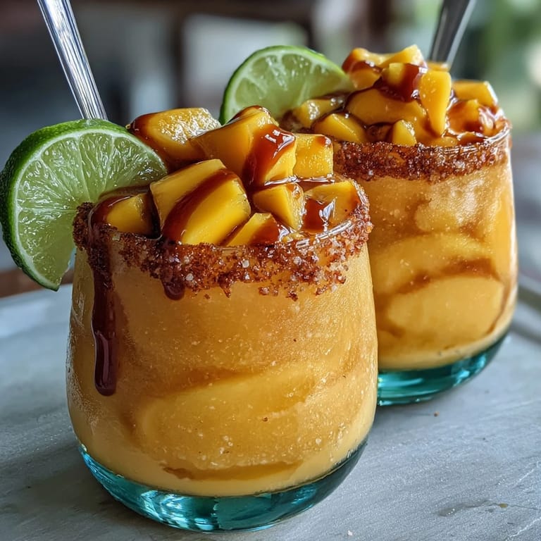 Lebhafter, veganer Cinco de Mayo Mangonada Cup, perfekt gekühlt und tropisch garniert.
