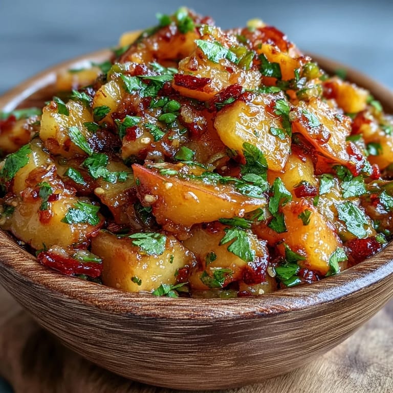 Leuchtende Pfirsich-Jalapeño-Salsa, ihr süß-scharfes Aroma ergänzt Fisch wunderbar.