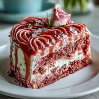 Zartpinker Rosé-Samtkuchen mit glänzenden goldenen Tropfen für besondere Anlässe.